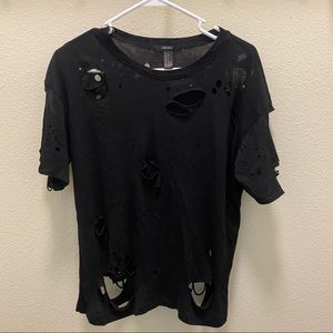 BUY 4, GET ONE FREE, Distressed black t-shirt
